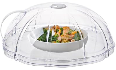 Antisalpicaduras para microondas, tapa transparente antisalpicaduras, protección contra el calentamiento de alimentos, cubierta reutilizable para horno, cocina, hogar, oficina, cocina, preparación de