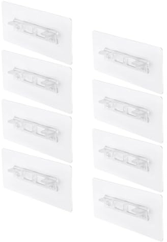 DIYEAH 8pcs Heavy Duty L-Shaped Shelf Support Clips No Drill Partition Holder for Cabinet Shelves Adhesive for Kitchen Cupboards and Closet Storage