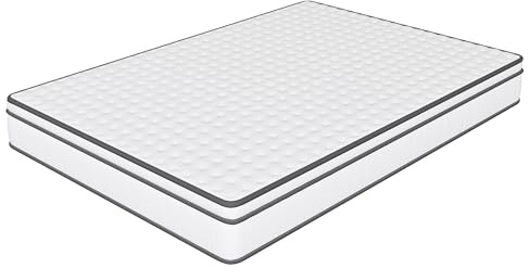 Henunem Madrass 140 x 190, 25 cm, supermjuk och bekväm madrass, oberoende fjädermadrass i minnesskum - allergivänlig, hållbar, andningsbar, komfort