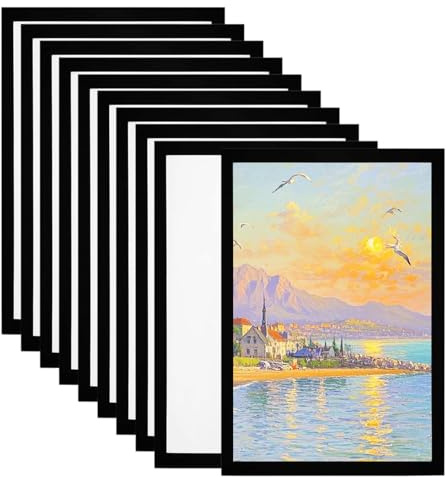 YUDAWN Magnetrahmen A3, Magnetische Bilderrahmen 30x40 Schwarz Diamond Painting Rahmen Selbstklebend Bilderrahmen mit Magnetverschluss Dokumentenhalter für Restaurants Büros Shops Zertifikate Fotos