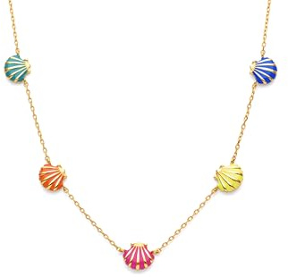 SINGULARU Collar Mujer Conchas Enamel Baño Oro
