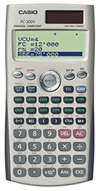Casio FC-200 V Taschenrechner, Grau