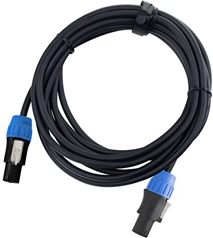 Pronomic pro-line BOXSP2-5 Cavo Altoparlanti 2x2,5mm², 5m, per casse DJ & PA, connettore 2 poli Speakon, morsetto a chiave, nero, professionale, sollievo trazione.