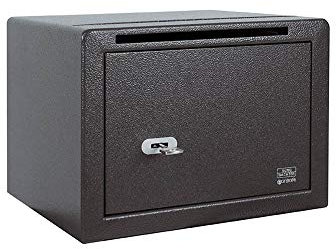 BURG-WÄCHTER Möbeltresor mit Schlüssel und Einwurfschlitzen, inkl. Fachboden, Doppelwandige Tür, 20,5 l, 14 kg, Point-Safe P2 S EWS, Schwarz