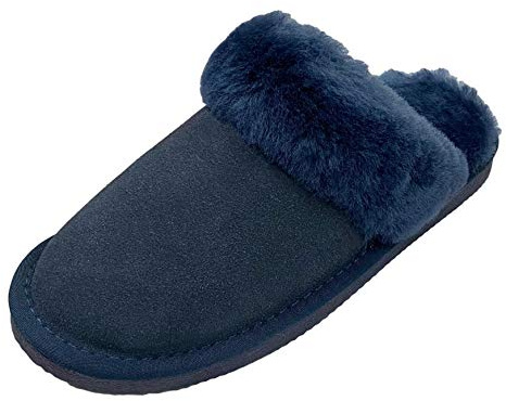 Deluxe Ladies Sheepskin Mule Style Slippers with Thick Sheepskin Lining