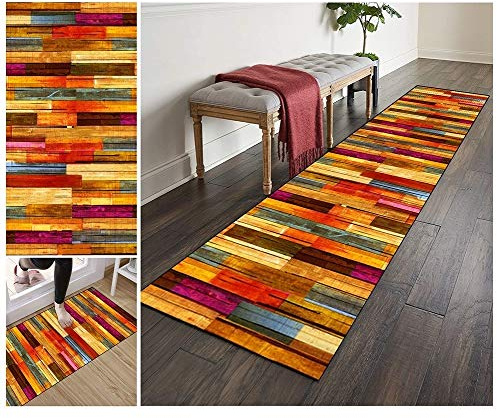 ZVEZVI Teppich Läufer Flur Küche rutschfest Waschbar Bunt Lange Vintage Kücheläufer Teppichläufer Polyester Meterware Anpassbar (Color : Color#1, Size : 60x100cm)