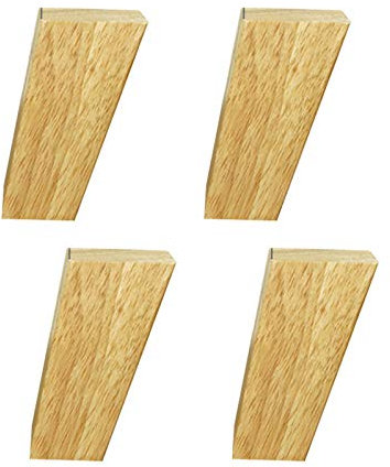 4 Stück Möbelfüße Holz Schräge Quadratische Möbelbeine Aus Eiche Holz Tischbeine Massivholz Möbelfüsse Ersatz Möbelbeine Sofabeine für Sofa Schrank und Bett(Wood color10cm)