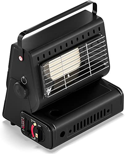 EVOCAMP tragbare Gasheizung und Gaskocher 2-in-1, Camping Heizung 1,7 kW, multifunktionale Keramikheizung, perfekte Gasheizung für Outdoor, Heizstrahler, Zeltheizung