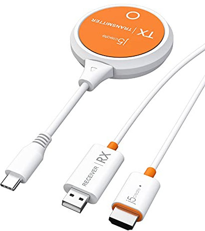 j5create ScreenCast USB-C vers HDMI Émetteur et récepteur d'écran sans Fil, supporte 1080p, Compatible avec MacBook, ChromeOS, Ordinateurs Portables USB-C et Android (JVAW62)