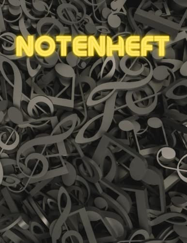 Notenheft: Musikheft mit notenlinien A4 mit 100 Seiten| Blanko Notenheft din a4