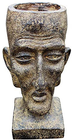 Gartenstatuen Gartenskulptur Alte Mann Blumentopf Skulptur, Pflanzer Retro Altmann Kopf Blumentopf Statue Vase Garten Ornament
