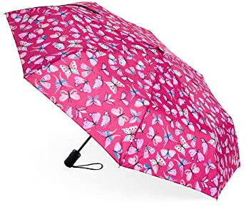 Dedoles Regenschirm Automatisch Unisex Damen Herren Sturmfest Taschenschirm Hochwertiger lustige Designs Regenbogen Schmetterlinge