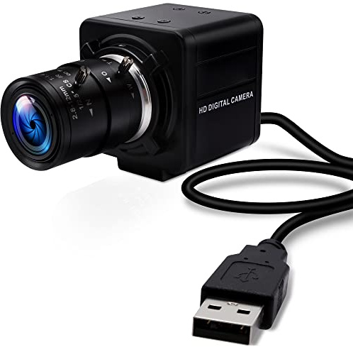 IFWATER USB Camera 8MP 5X Optical Zoom Webcam 2.8-12mm Manual Varifocal Lens,USB Webcam with CMOS IMX179 Image Sensor Video Conference Web Cameras for Computer,Laptop, Raspberry Pi,Jetson Nano