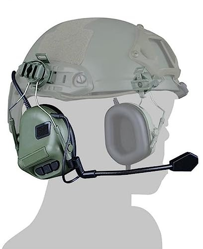 ACEXIER Casque de Tir Tactique Casque Électronique Cache-Oreilles Tir Protection Oreille pour Casque Militaire Casque (Green)