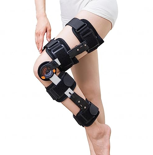 Kniebandage Kniegelenkstütze Unisex, Stabilisiert Beinhilfen Verletzungsreparatur, Frakturstabilisierungsstütze Posope Rehabilitation Kniebandage Größe Winkelverstellung,A