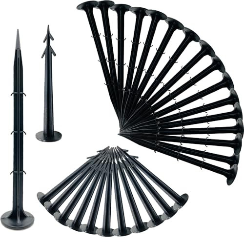 Fycooler Garden Pegs Pack of 50 Weed Membrane Pegs - TerraPEG Securing Pegs Landscape Fabric Peg Ground Netting Pegs for Weed Fabric Ground Sheet Cover - 20CM and 12CM Securing Ground Pegs