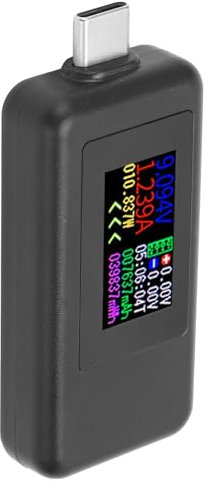 Ampèremètre DC 30V Testeur de Puissance 2 en 1 Mètre USB Table de Test de Courant et de Tension Testeur Bidirectionnel Écran Couleur Multi-Testeur
