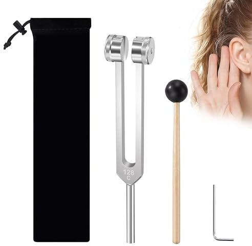 Newellsail 128 Hz Stimmgabel Aluminiumlegierung Stimmgabel mit Silikonhammer und Reparaturwerkzeug Angebot Genaue Frequenzgang