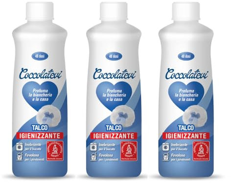 COCCOLATEVI Profumatore Bucato, Essenza Bucato da Utilizzare come Profumatore Bucato Lavatrice e Asciugatrice, Profumatore Casa o Detergente Pavimento (300 ml (Confezione da 3), Talco)