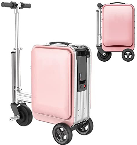 XNYXLPP Bagage Intelligent – ​​Valise d'embarquement roulante, Valise motorisée avec Serrure USB, Chargeur de Voyage et Grande capacité, Parfaite pour Les Adultes (Pink)