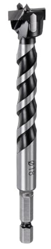 QUARKZMAN Forstnerbohrer 18mm, Holzbohrer YG8/C1 Sechskantgriff, Wolframkarbid Twist Wood Forstners Cutter für Möbelbau, Holzschnitzerei und Heimwerkerarbeiten