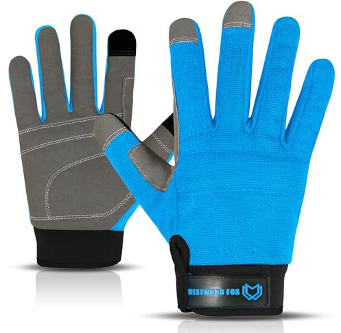 Sicherheits-Arbeitshandschuhe, strapazierfähige Gartenhandschuhe für Männer, dornenfest mit gepolstertem Handflächenschutz, touchscreen-kompatibel, atmungsaktiv – ideal für Bau- und Mechanikerarbeiten