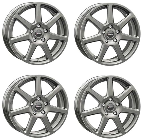 4x AUTEC Felgen Alufelgen TALLIN 7.0x16 ET43 5x112 Titansilber kompatibel mit VW Touran Eos Beetle Tiguan Golf VIII Golf V Passat Golf VII Golf