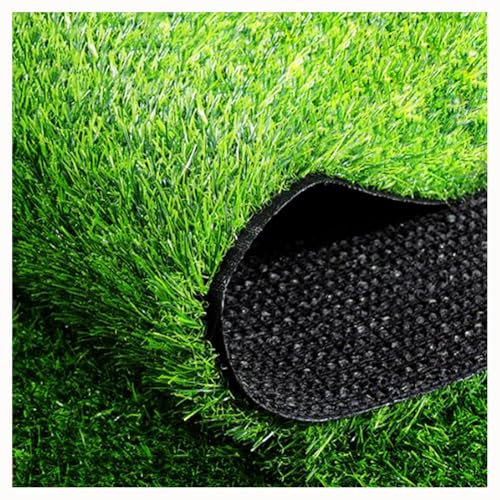 JHAISMAO Césped Artificial Felpudo Exterior Césped 3FTX10FT Patio Jardín Balcón Alfombra Goma Respaldo/Drenaje Agujeros(Size:3x6m)