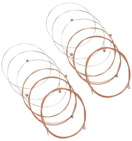 Akustikgitarrensaiten 12 Stück Metall für Folk Gitarre | Klare Klangabstimmung, Reiches Resonanzverhalten, 2x 6 Stück Pack, Gitarrenzubehör