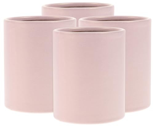 KONTONTY 4 Stück Rosa Pappschachtel Rund aus Papier Kleine Runde Schachteln für Blumen als Elegante Blumenverpackungseimer und Kleiner Rundblumenhalter für Floristen und Events