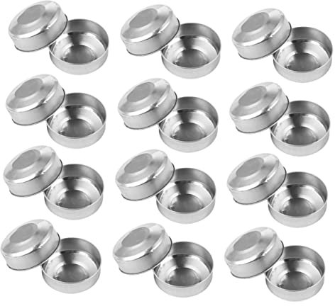NUOBESTY 400 Stück Aluminium Kerzendosen 3,8×1,4cm Leere Runde Selbstgemacht Teelichtbecher Kerzenetuis Hitzebeständig Sicher Für Valentinstag Candlelight Dinner