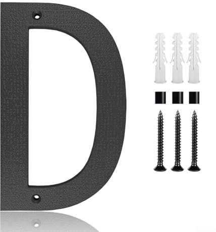 12 Inch Modern House Numbers Black Large Address Plaque ABS Outdoor Sign for Home Mailbox Door Fence(D)