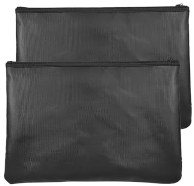 BBTISG 2 Piezas Bolsas de Documentos Ignífugas, Resistentes al Fuego y al Agua Bolsas de Almacenamiento Seguras para Dinero en Efectivo, Cheques, Objetos de Valor (30 x 20cm + 30 x 20cm)