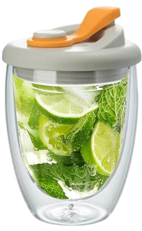 Taza de café de vidrio de doble pared, taza de cerveza aislada, taza térmica para viajes, vasos transparentes con tapa, recipiente para bebidas, tazas de café de vidrio para té, jugo y leche