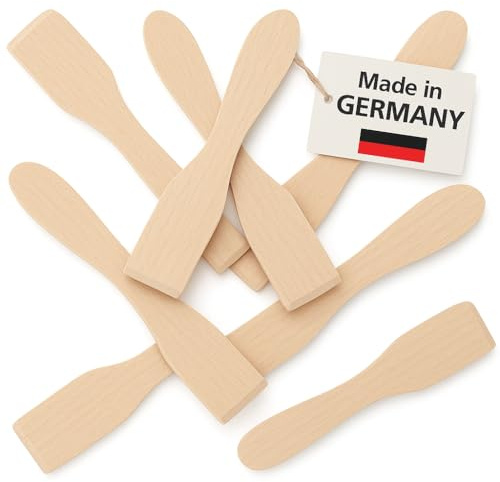Raschietto per raclette in legno di faggio, set da 8 spatole per raclette e cursore, massiccio e durevole, resistente al calore, delicato sulle padelle, legno sostenibile, made in Germany
