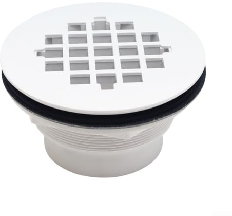 Tapa redonda de 108 mm para desagüe de suelo de ducha, de polipropileno, color blanco, con junta de goma, para filtro de pelo de fontanería de baño, para una fácil instalación