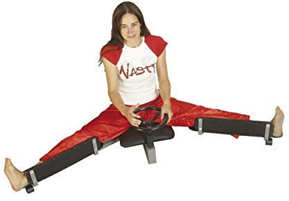 Ju-Sports Spagattrainer I Mechanisches Beinspreizer Profimodell mit Polsterungen I Lehne stufenweise verstellbar I Kurbel zum stufenlosen Aufdehnen
