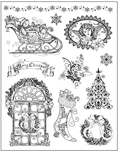 Viva Decor Silikon Stempel - Weihnachtmotive nostalgisch - DIY Dekoration stanzen - Stempel Prägung - Designed in Germany
