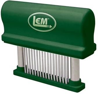 LEM Products Hand Held Tenderizer with 48 Blades, Stainless Steel and Plastic, Green