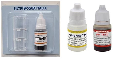Titrant - Kit de análisis de la dureza del agua para medir la cal con prueba de pH y prueba de cloro