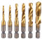 Broca de Roscar, 6pcs rosca métrica M3-M10 Brocas HSS y roscadas HSS con recubrimiento de titanio 1/4Hex hexagonal