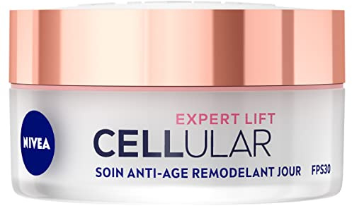 NIVEA Cellular Expert Lift - Soin Visage Anti-Age Remodelant FPS30 - Crème De Jour - Lisse & Réduit Les Rides - Collagène Booster - Acide Hyaluronique & Bakuchiol Naturel - Tous Types De Peaux - 50 ml