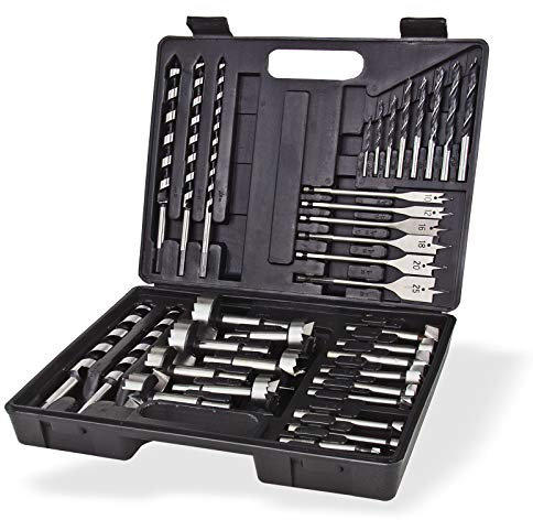 Holzbohrer Set 35 tlg. – Forstnerbohrer, Astlochbohrer, Schlangenbohrer & Topfbohrer im praktischen Sortimentskoffer für präzise Bohrungen