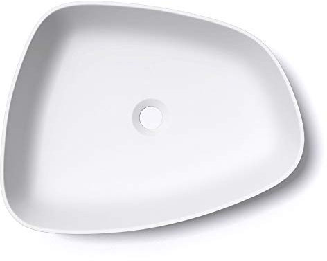 Mai & Mai Lavabo da Appoggio 51.1x38.7x12cm, Lavandino Bagno da Appoggio Colossum806 da Marmo Fuso, Bianco Opaco