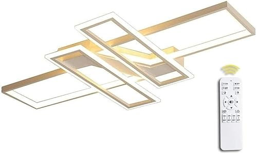 BEHWU 95w Wohnzimmerlampe Modern LED Decke Dimmbar Acryl Lampenschirm Deckenleuchte Chic Eckig Designer-Lampe Esstischlampe Deko Deckenlampe Pendelleuchte Küche Landhaus Flur Leuchten L120cm
