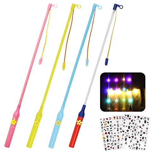 Herefun Laternenstab 4er Set, 50cm Lang LED elektronischer Laternenstab für Kinder, LED-Kinderlampenstäbe, elektrischer Laternenstock für Kinderpartys, St Martin, Halloween, Kostümpartys, Weihnachten