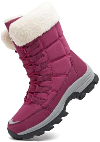 VLOOKST Stivali da Neve Donna Scarpe da Camminata Invernali Impermeabile Antiscivolo Caldo Pelliccia Foderati Passeggiate Stivaletti Sneaker Casual Outdoor Stivali da Escursionismo 37-43EU