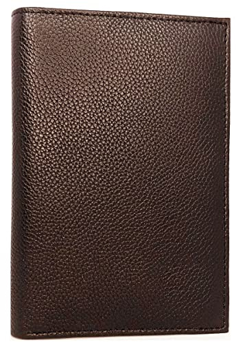 Charmoni - Grand Portefeuille Classique - Anti piratage RFID - Homme - Porte Carte Crédit CB Monnaie permis Conduire Carte Grise - en Cuir - idéal Cadeau (Marron foncé)