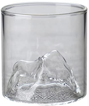 Lot de 6 tasses en verre de style japonais Fuji Mountain résistant à la chaleur pour eau, café, vin rouge, whisky, 180 ml/300 ml