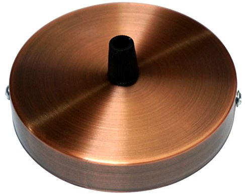 LEDSone Deckenrosette Hängelampe, Kabelgriff, Klemmplatte für Leuchten, Hängelampe, 100 mm, Schwarz, komplettes Set (Kupfer)
